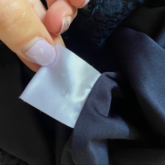 Tadashi Shoji Blue & White Lace One Shoulder Dress Size 10 - Picture 10 of 13